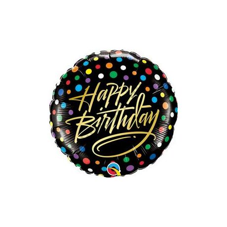 18 inch-es birthday gold script&dots