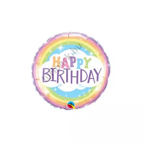 18 inch-es Happy Birthday Rainbow Szivárvány Szülinapi Fólia Lufi