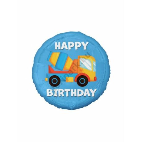 18 inch-es Happy Birthday betonkeverős fólia lufi