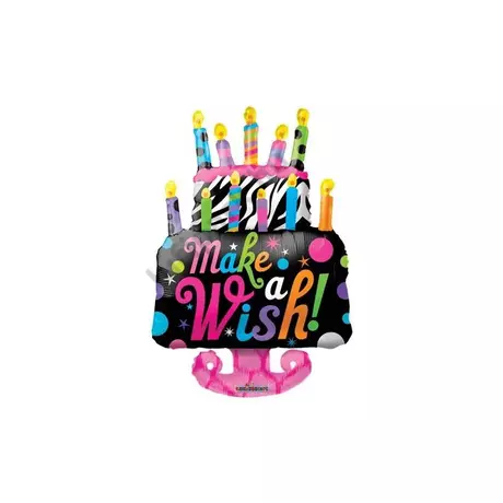 Supershape Make a Whish Születésnapos torta fólia lufi
