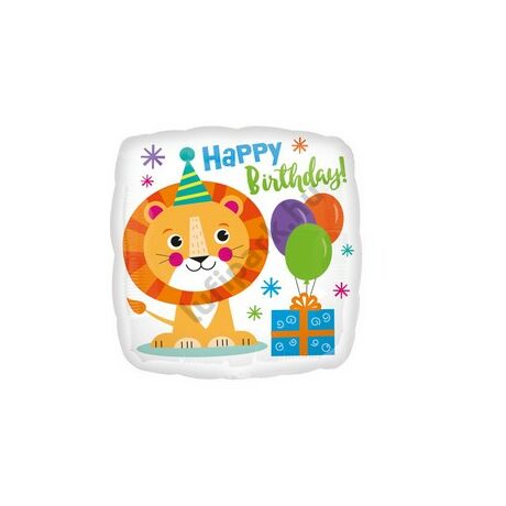 18 inch-es Happy Lion birthday fólia lufi