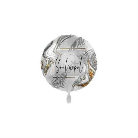 17 inch-es Boldog Szülinapot Modern Silver Birthday Fólia Lufi