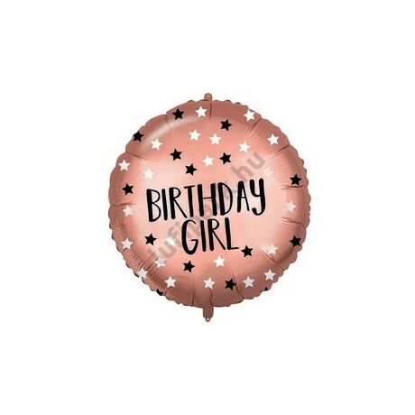 18 inch-es Birthday Girl Rosegold Szülinapi Fólia Lufi