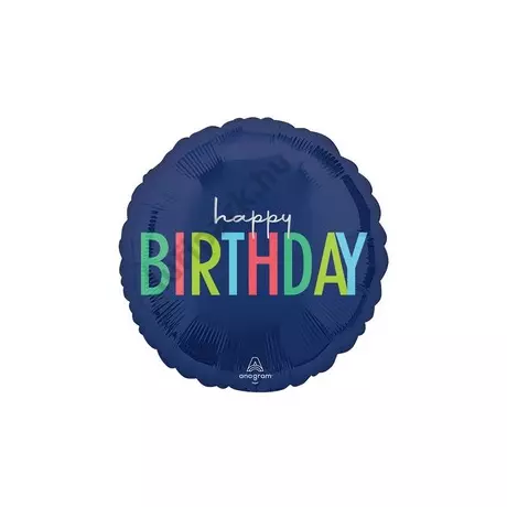 18 inch-es Happy Birthday Modern Szülinapi Fólia Lufi