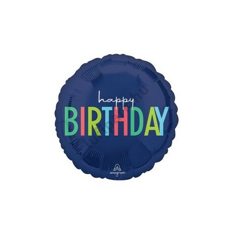 18 inch-es Happy Birthday Modern Szülinapi Fólia Lufi