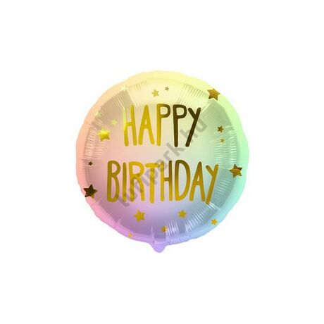 18 inch-es Happy Birthday Ombre Stars Szülinapi Fólia Lufi