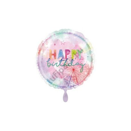 Happy Birthday Pastel Jumbo Mintás Szülinapi Fólia Lufi
