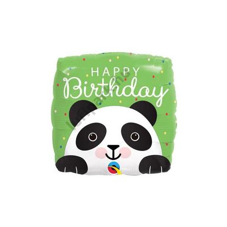 18 inch-es Mosolygó Panda Happy Birthday Szülinapi Fólia Lufi
