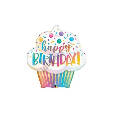  31 inch-es Cupcake Bday Ombre Szülinapi Fólia Lufi