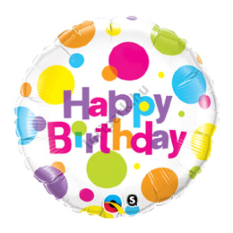 18 inch-es happy birthday polka dots fol