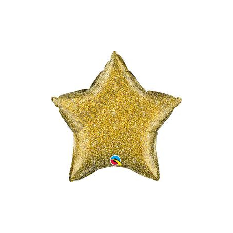 20 inch-es Glittergraphic Gold Csillag Fólia Lufi