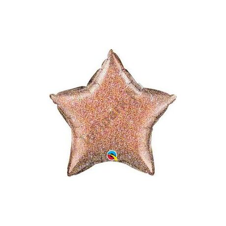 20 inch-es Glittergraphic Rose Gold Csillag Fólia Lufi