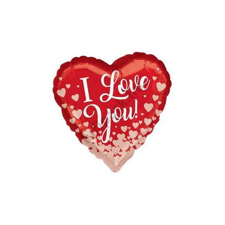 i love you szív alakú rosegold mintás fólia lufi