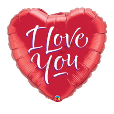 18 inch-es I love you script fólia