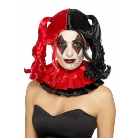 Harlequin paróka piros fekete 