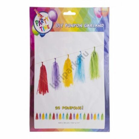 színes pompom girland