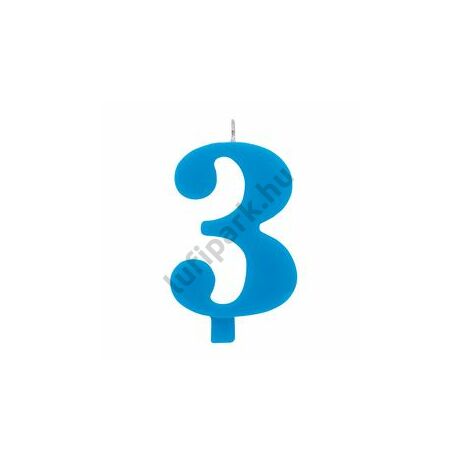 3-as csillagszórós kék gyertya talppal
