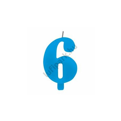 6-os csillagszórós kék gyertya talppal