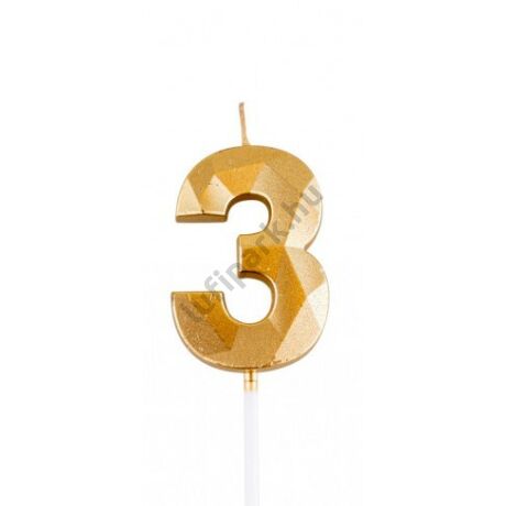 3-as arany számgyertya