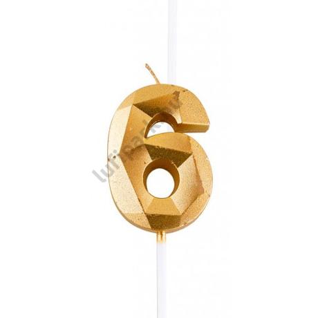 6-os arany számgyertya