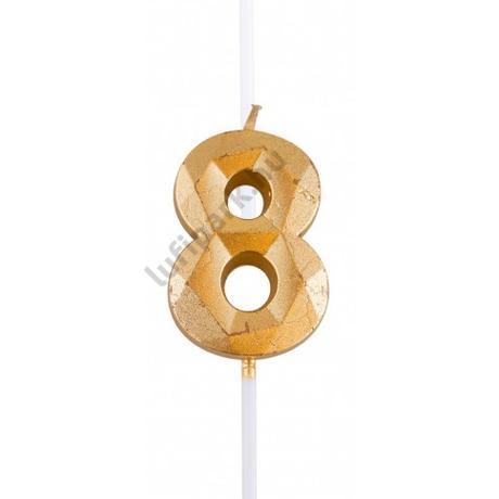 8-as arany számgyertya