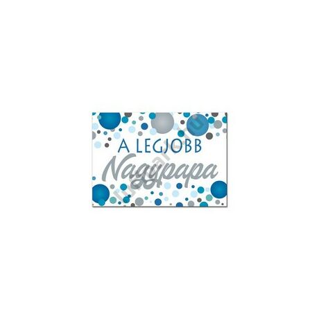 A Legjobb Nagypapa Kék Pasztell Konfettis Hűtőmágnes