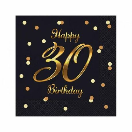 30-as fekete pöttyös HB szalvéta 20db/3r