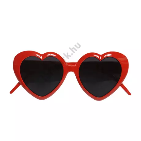 Piros szív alakú szemüveg