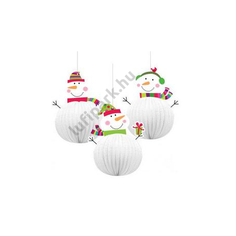 Joyful Snowman - Hóemberes Karácsonyi Lampion Függő Dekoráció