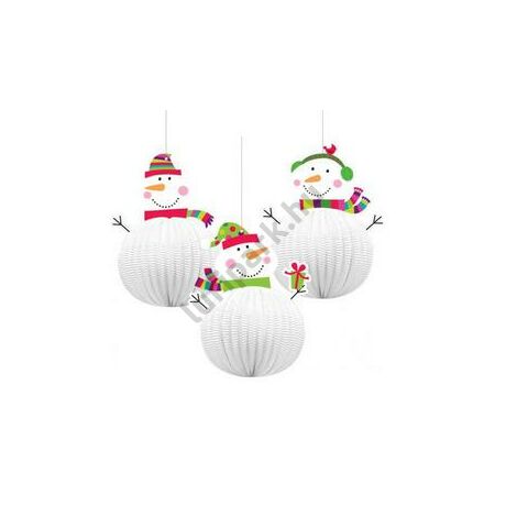 Joyful Snowman - Hóemberes Karácsonyi Lampion Függő Dekoráció