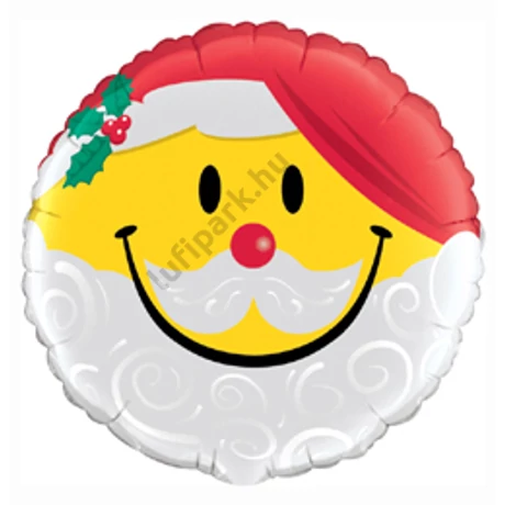18 inch-es Mosolygó Mikulás - Smile Face Santa Fólia Léggömb