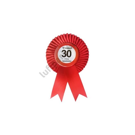 30-as szalagos kitűző, 18 vagyok...