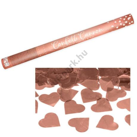 60 cm-es rosegold szív konfettiágyú