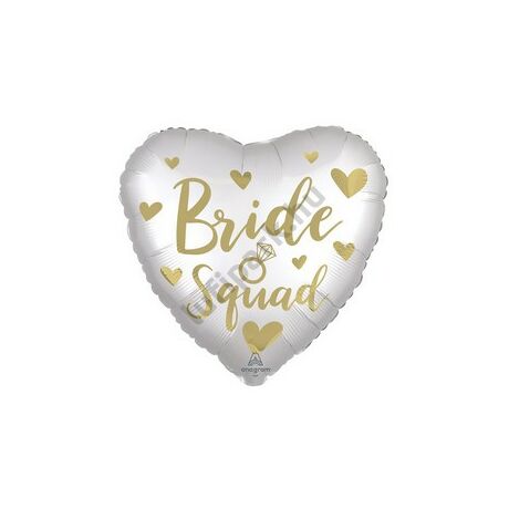 18 inch-es Satin Bride Squad Szív Fólia Lufi Lánybúcsúra