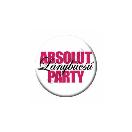 Absolut lánybúcsú party kitűző