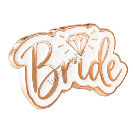 Rosegold bride kitűző