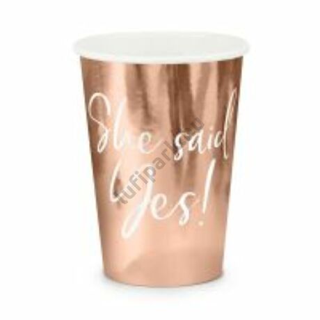 She said Yes! rosegold party pohár