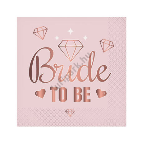 Szalvéta, Bride to Be, pink, 33x33cm, 20 darab/csomag