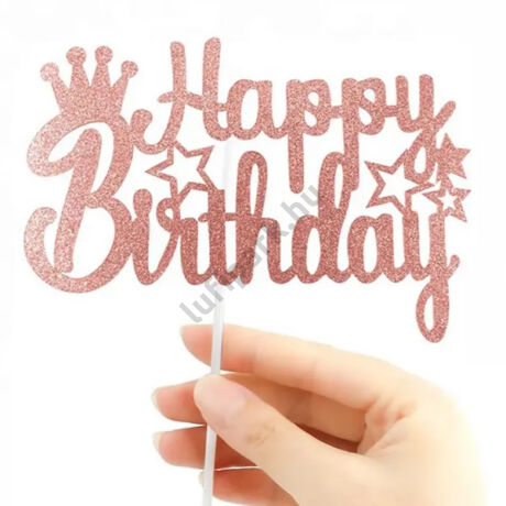 Happy Birthday, Rosegold, Papírdekoráció