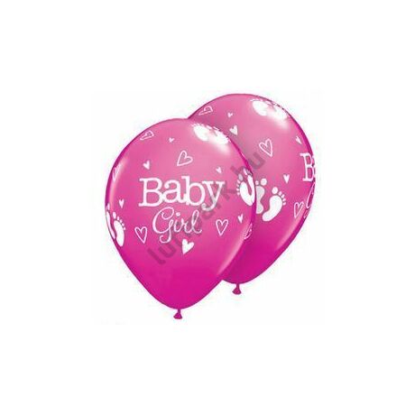11 inch-es Baby Girl Footprints &amp; Hearts Rose Lufi