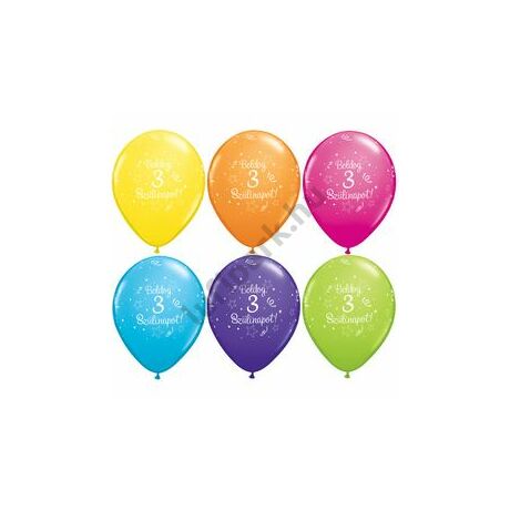11 inch-es Boldog 3. Szülinapot Feliratú Shin. St. Ast. Szülinapi Lufi 11 inch-es Boldog 3. Szülinapot Feliratú Shin. St. Ast. Szülinapi Lufi