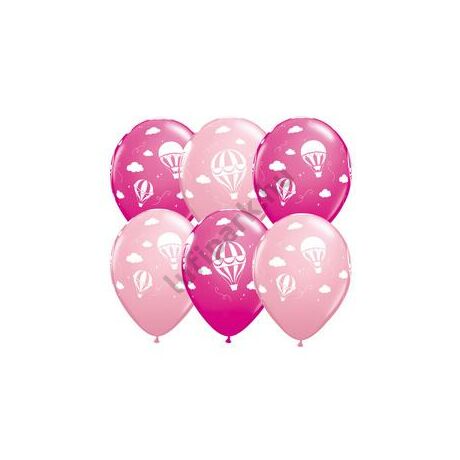 11 inch-es Hot Air Balloons - Léghajó Pink &amp; Berry Lufi Babaszületésre 