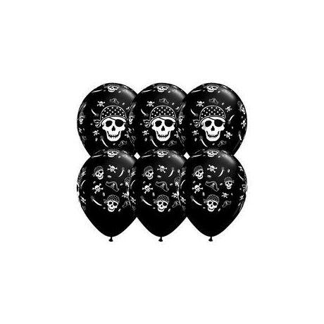11 inch-es Pirate Skull &amp; Cross Bones Onyx Black Lufi