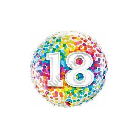 18 inch-es 18-as Rainbow confetti fólia