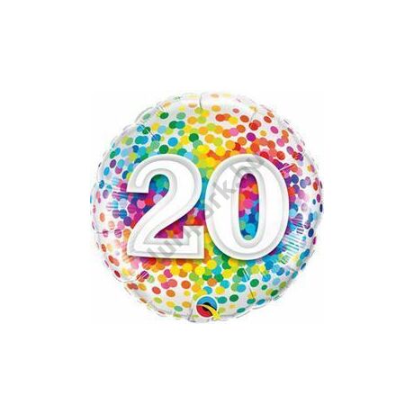 18 inch-es 20-as Rainbow confetti fólia
