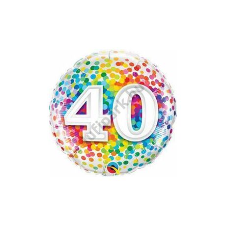18 inch-es 40-es Rainbow confetti fólia