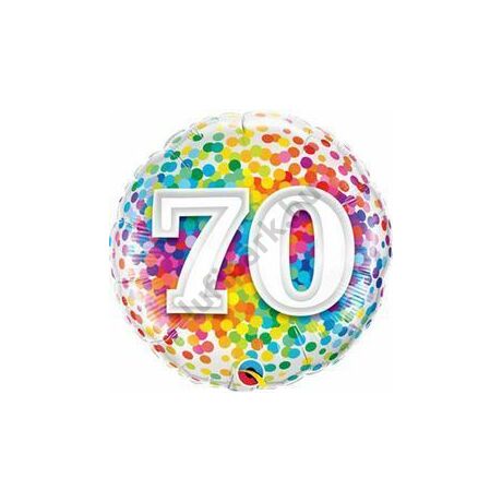 18 inch-es 70-es rainbow confetti fólia