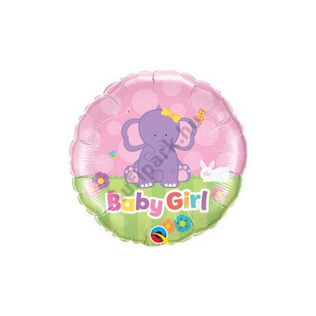18 inch-es Baby Girl elefántos fólia lufi