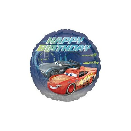 18 inch-es Cars Happy Bday fólia lufi