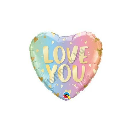  18 inch-es Love You Pastel Ombre &amp; Hearts Szív Fólia Lufi